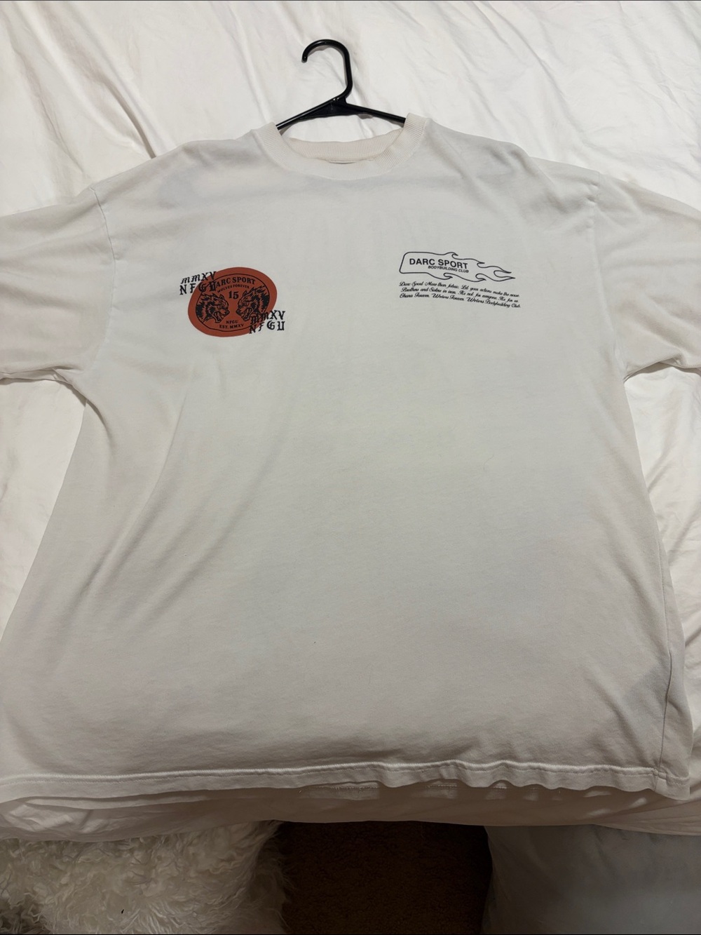 Darc Sport White Short-Sleeve Tee with Orange Graphic